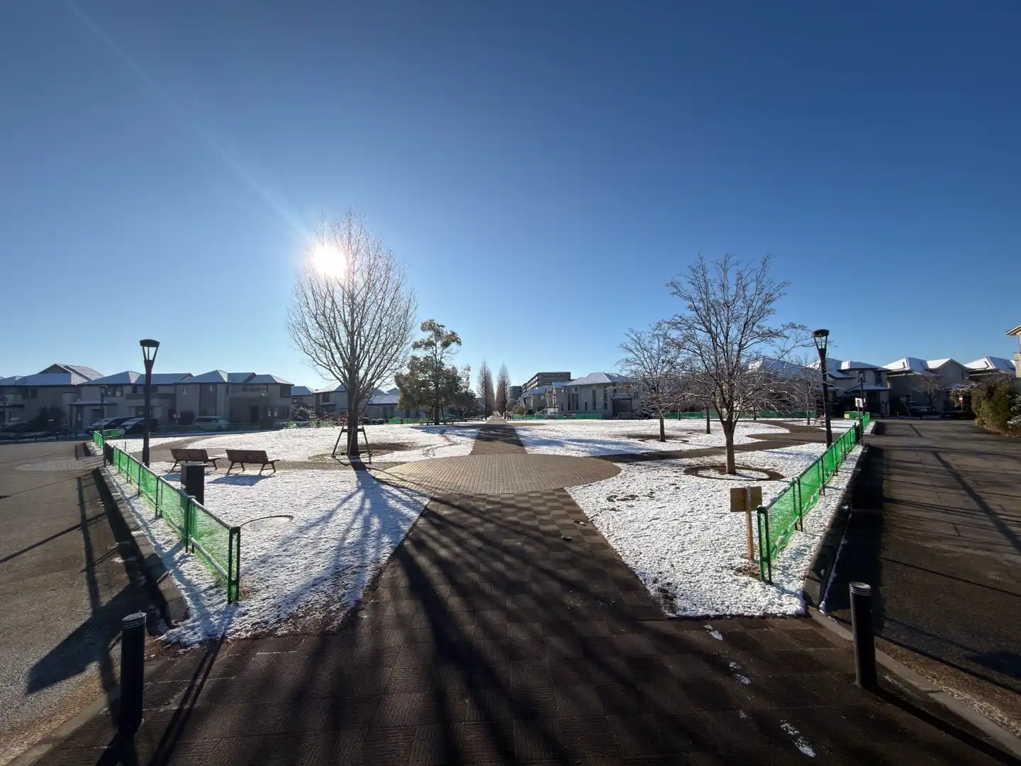 星の広場の雪景色